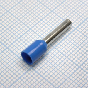 HE  2512  Blue, наконечник кабельный торцевой трубчатый с изоляцией, L=19/12мм, сеч. пров. 2.5мм2