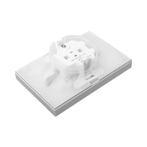 Механизм розетки двойной, 16А, IP44, с заземлением, со шторками, с рамкой, с крышками, алюминий Эпика EKF UP1-SOA-211-44