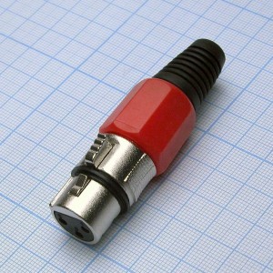 CANNON 79R 3F, Аудио разъём XLR - розетка кабельная, 3 контакта, цвет - красный