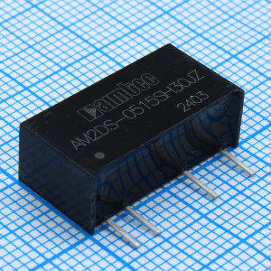 AM2DS-0515SH30JZ, DC/DC, 2Вт, вход 4.5…5.5В, выход 15В/0.013…0.133А, изоляция 3000В DC, КПД 86%, максимальная емкостная нагрузка не более 560мкФ, SIP7, 19.65x7.05x10.16мм, -40…105°C, пластик