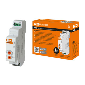 Реле времени РВО1-ВКЛ-0,1с/10дн-8А-12/230В-DIN (зад.вкл., 0,1с-10дней, 12-230В AC/DC) SQ1503-0027