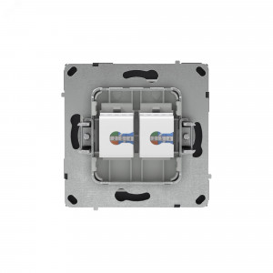 Компьютерная розетка RJ-45 без шторки, кат.5е двойная, KANT, черный уголь 7012664