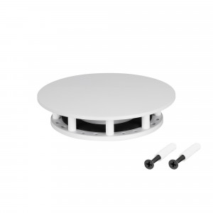 Крепление MOONLIGHT-BASE-ROUND-D18-S White 046064, Крепление герметичной ленты MOONLIGHT D18. Материал сталь, цвет белый. Размер крышки S (115х115 мм). Подходит для плоских поверхностей. Габариты держателя в сборке 115x115x26.5 мм. Диаметр основания 120 мм. Изделие укомплектовано: основанием (крепится к п