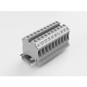 Маркировка (в кассетах) ZB8-10P-19-119Z(H), Кассета с маркировочными шильдиками, для клемм сечением 6 мм.кв., верхняя, 10 шильдиков, нанесенные символы: 11...20, с горизонтальным расположением, размер шильдика: 7,45 x 10,7 мм, цвет: белый