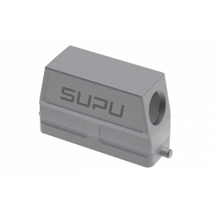 Крышка разъема S24B-SEH-2B-PG29, Крышка разъема на кабель, типоразмер 24B, высокое исполнение, без уплотнителя, 1 отверстие с резьбой для кабельных вводов PG29, с боковым расположением, без защелки (упоры под одну защелку), материал корпуса: алюминиевый сплав