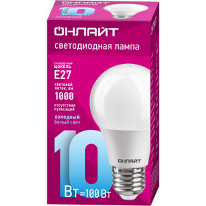Лампа светодиодная 61 140 OLL-A60-10-230-6.5K-E27 10Вт грушевидная 61140