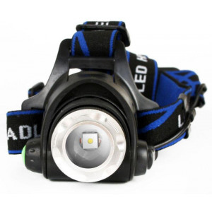 Фонарь аккумуляторный налобный E150 CREE 3Вт фокус 3 режима 220В пластик. черн. (бокс) 12188