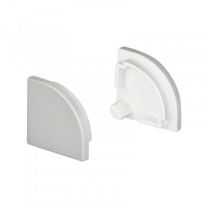 Заглушка SL-KANT-H16 ROUND глухая 024482, Пара заглушек серебристого цвета (без отверстия) для профиля SL-KANT-H16 под круглый экран. В комплекте 2 заглушки. Цена за комплект.