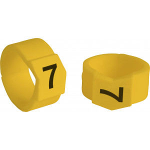 brd333707, SCNG-61-7 клипсы жёлтые, 50шт/упак, для провода 15,1-19,0мм диаметра, легенда 7