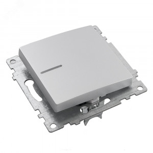 Выключатель 1-клавишный c индикатором (механизм), 250В, 10А, серия Катрин, серебро 39577