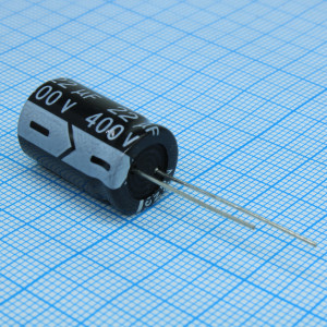 KM220M2GBKJ1321VBK, Конденсатор алюминиевый электролитический 22мкФ 400В ±20% (13х21мм) радиальный 5мм 155мА 2000часов 105°C