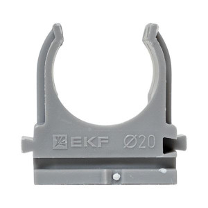 Крепеж-клипса для ручного монтажа d20 мм (10 шт) серая EKF-Plast