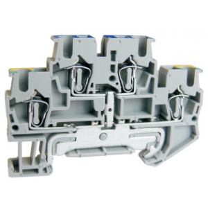 Заземляющая клемма UJ5-2.5/2-2/JD-N, Заземляющая этажная клемма, 2 этажа, N-SL, тип фиксации провода: пружинный, номинальное сечение: 2,5 мм кв., ширина: 5,2 мм, цвет: серый, тип монтажа: DIN35