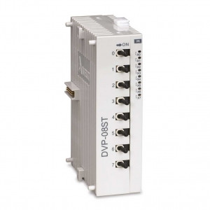 Модуль дискретных входов DVP08ST11N, Модуль дискретных входов: 8DI (Switch-Type), 24V DC Power, SLIM