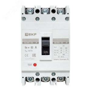 Выключатель автоматический 3п 100/63А 35кА ВА-99М PROxima mccb99-100-63m