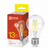Лампа светодиодная LED-A60-deco 13Вт грушевидная прозрачная 3000К тепл. бел. E27 1370лм 230В 4690612035581