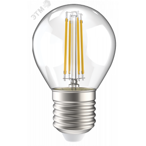 Лампа LED G45 шар прозр. 5Вт 230В 4000К E27 серия 360° LLF-G45-5-230-40-E27-CL