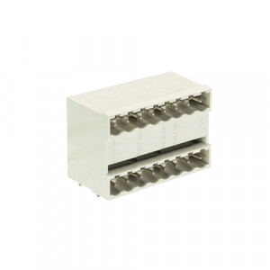 Вилочный разъем на плату 8113 SEG/8/16 W OB, Вилочный разъем, 2 этажа, горизонтальный, на плату, шаг: 5.0 мм, 8 полюсов, фиксация на плате пайкой, исполнение: без маркировки, 400V, 10А, цвет: серый