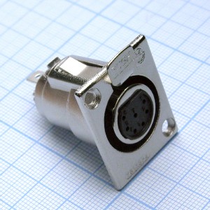 CANNON 28 7F, Аудио разъём XLR - розетка приборная, 7 контактов, цвет - серебристый