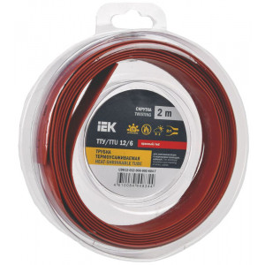 Трубка термоусадочная ТТУ нг-LS 12/6 красн. (уп.2м) UDR12-012-006-002-K04-T
