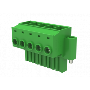 Розеточный разъем на кабель MC-RHH7.62H12C-K-0001, Розеточный разъем, прямой, на кабель, шаг: 7.62 мм, 12 полюсов, фиксация провода винтовая, исполнение: с монтажными фланцами, 1000V, 41A, цвет: зеленый