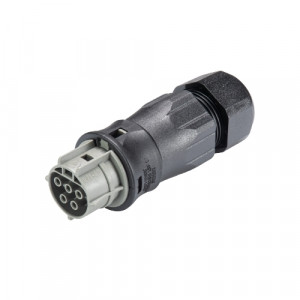 Розеточный разъем на кабель RST25I5S B1 ZR3S BG03, Розеточный разъем на кабель диаметром 13-18 мм, 5 полюсов, тип фиксации провода: винтовой,номинальные характеристики: 250/400V, 25A, цвет корпуса: черный, цвет контактной вставки: серый, серия RST Classic