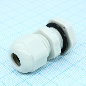 Кабельный ввод PG-09-LG, Кабельный ввод, PG9, диапазон зажимаемых проводников: 4 - 8 мм, SW 19 мм, удлиненная резьба, IP68, материал: пластик, цвет: серый