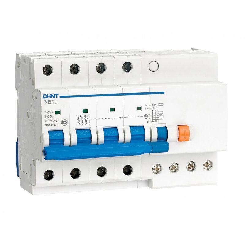 Выключатель автоматический дифференциального тока 4п C 16А 30мА тип AC 6кА NB1L-40 (R) 198111