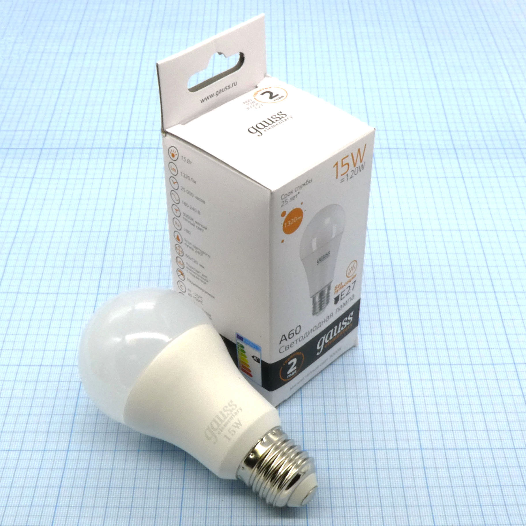 Лампа LED Gauss 15W тепл (229)