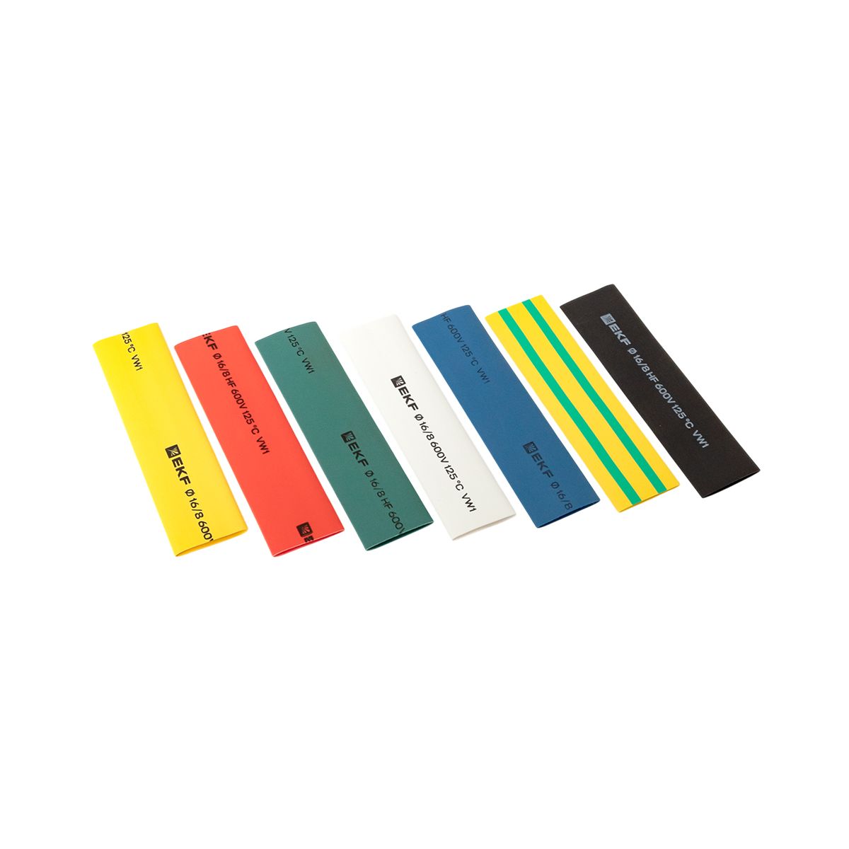 Набор трубок термоусадочных ТУТ нг тонкостен. 16/8 (7 цветов по 3шт 100мм) tut-n-16