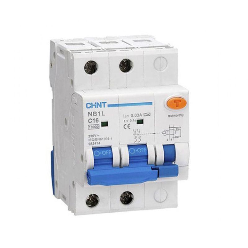 Выключатель автоматический дифференциального тока 2п C 16А 30мА тип AC 10кА NB1L (54мм) (R) 205091